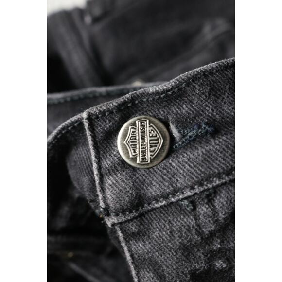 Vintage Harley Davidson Jeans Womens 14 Black Denim 5 Pocket Biker Motorcycle - Picture 3 of 9